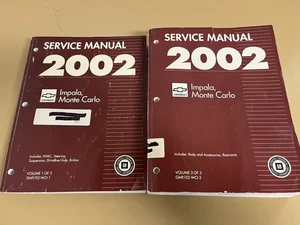 2002 Chevy Impala / Monte Carlo Service Manual, Volumes 1 & 3 Only - Foto 1 di 8