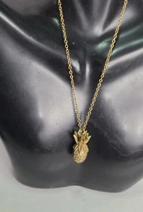 Diseñador J. Collar CREW, Colgante PIÑA con Estrás Transparente 28"+Ajustable ! - Imagen 1 de 4