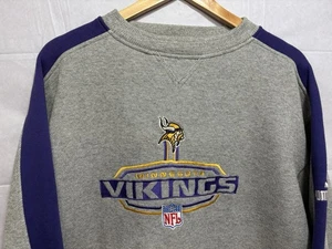 Minnesota Vikings Sweatshirt Crewneck Men’s XL Puma Embroidered Waffle Vintage - Picture 1 of 10