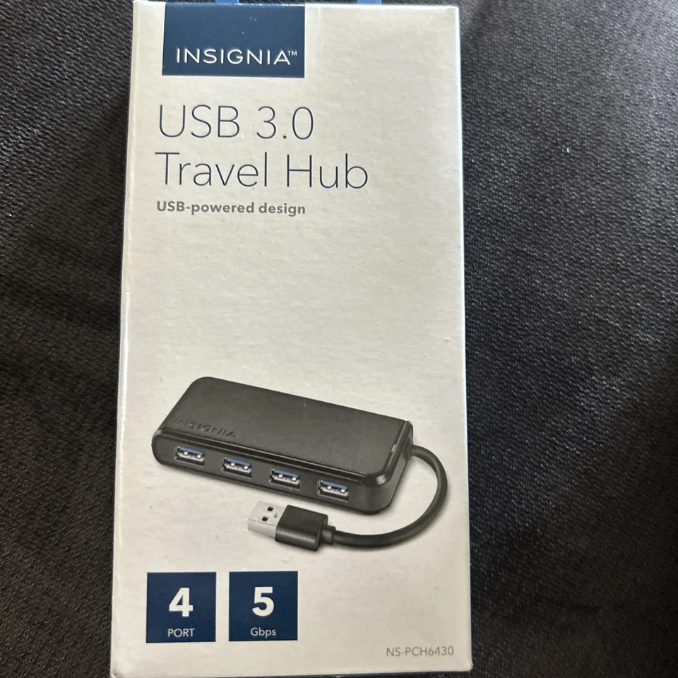 Insignia NS-PCH6430 4-Port USB 3.0 Travel Hub - Black - Image 1 of 2