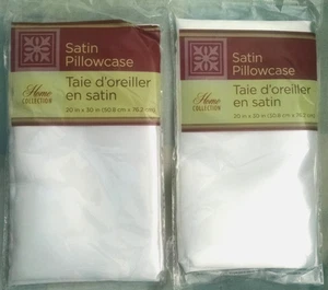 Set federa morbida 2 pezzi raso di seta fresco confortevole migliore pelle capelli bianco - Foto 1 di 3