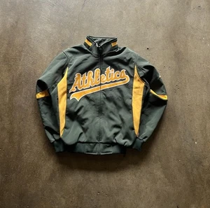 Oakland Athletics Jacket Adult Small Green Majestic MLB Dugout Therma Base Zip - Picture 1 of 8