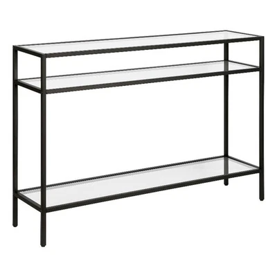Siviline 42'' Wide Rectangular Console Table in Blackened Bronze - Image 1 of 4