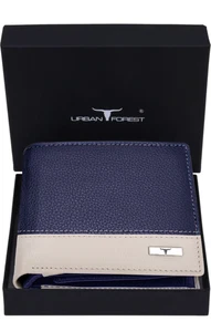 Men Blue Genuine Leather Wallet (8 Card Slots) - Picture 1 of 5
