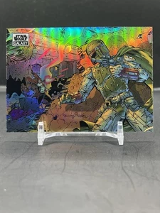 2021 Topps Chrome Star Wars Galaxy Boba Fett Refractor  - Picture 1 of 2