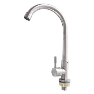 Versatile Stainless Steel Water Tap for Kitchen Bar Bathroom Single Cold Water - Picture 1 of 12