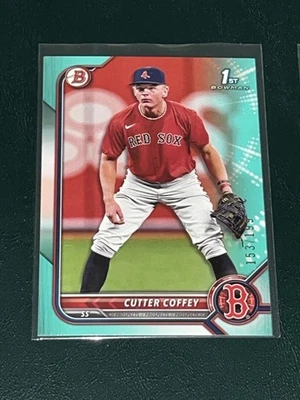2022 Bowman Draft Cutter Coffey AQUA /199 - Image 1 of 2