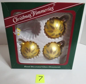 Trimmeres natalizi di Bradford set di 3 decorazioni in vetro decorate a mano IOB #7 - Foto 1 di 10