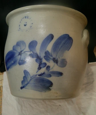 Antigua vajilla de gres arte popular americano de Nueva York Nathan Clark JR Atenas 3 galones Foto 1 de 4