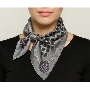 Silver Pattern Square Neck Scarf - Picture 1 of 4