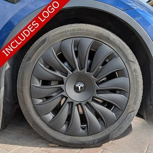 For Tesla Model Y 4 x 19" Wheel Covers Included Logo! Fast UK Delivery HUB Cover - Picture 1 of 6