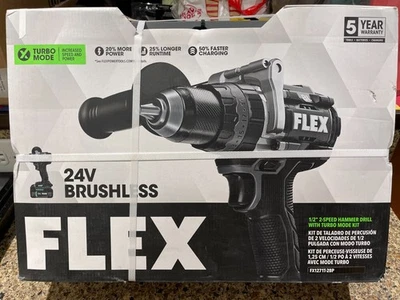 FLEX 1/2" 24v Variable Speed Hammer Drill Kit w/ 2-Batteries&Charger FX1271T-2BP - Image 1 of 4