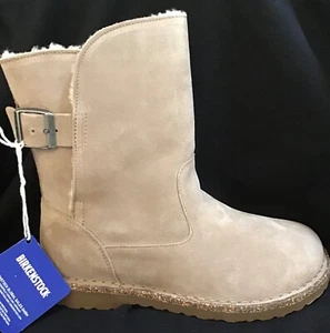 BIRKENSTOCK UPPSALA BOOTS SUEDE & SHEARLING GRAY TAUPE 39 Size 8 Narrow - Picture 1 of 10