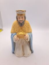 Vintage HOMCO 5110 Nativity Kneeling Wiseman King Magi Yellow Blue Porcelain