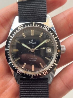 Vintage Skin Diver STOWA Automatic 1960s All Steel Men Watch Working Condition  - Image 1 of 4