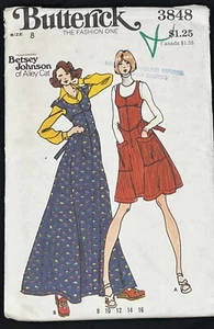 Butterick 3848 Betsey Johnson Of Alley Cat Jumper Dress Vintage Uncut Sz8 - Picture 1 of 7