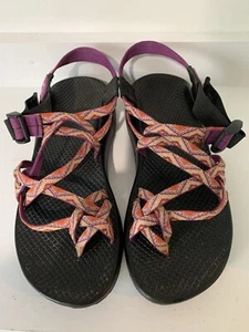 Chaco Women's Orange Yellow Purple ZX2 Yampa Hiking Strappy Sandal Toe Loop US 8 - Picture 1 of 10