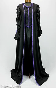 Gothic Mistress Vampira Ladies 3 Piece Black Skirt Top & Coat Deluxe Costume - Picture 1 of 5