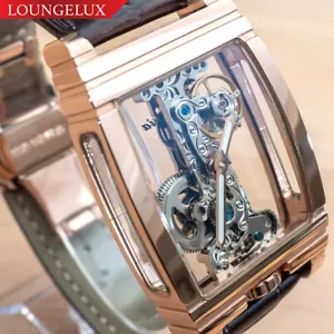 Reloj mecánico manual Bridge para hombre - oro rosa cuero marrón diasteria 1688 - Imagen 1 de 12