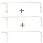 3 x IKEA Wall Mounted Clothes Rail Adjustable Bar Hanging Rack White 60-90cm New