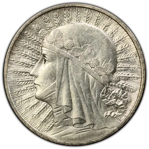 POLAND: 1934 2 Zlote PCGS MS63 — KEY DATE FOR SPECTACULAR "QUEEN JADWIGA" SERIES - Picture 1 of 2