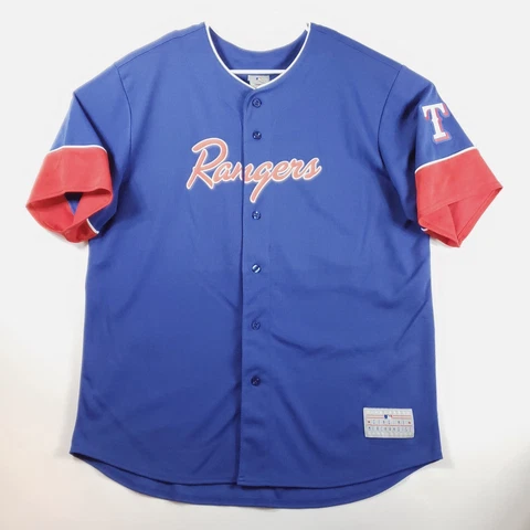 Texas Rangers Jersey Mens XL Blue Red White Prince Fielder #84 Short Sleeve Cover