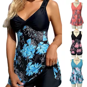 2-Teiliges Tankini-Set Für Damen Badekleid Jungenshorts Strandbekleidung æ - Bild 1 von 25