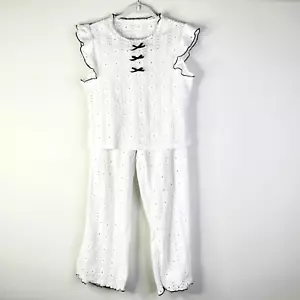Unbranded Pajama Set Women XL White Black Flutter Crochet Babydoll Cottage NWOT - Picture 1 of 10