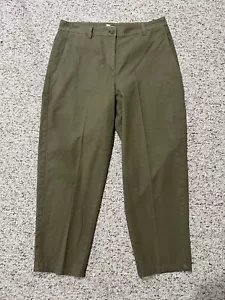 Eileen Fisher Organic Cotton Hemp Tapered Ankle Pants Green Size 6 - Picture 1 of 5
