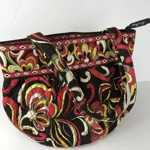 Bolso de Mano Vera Bradley Puccini Morgan Marrón Rojo Blanco Floral Bolso Cubo - Imagen 1 de 7