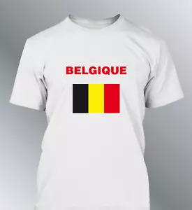 Tee shirt BELGIQUE supporter foot homme football drapeau belgium flag euro monde - Foto 1 di 3