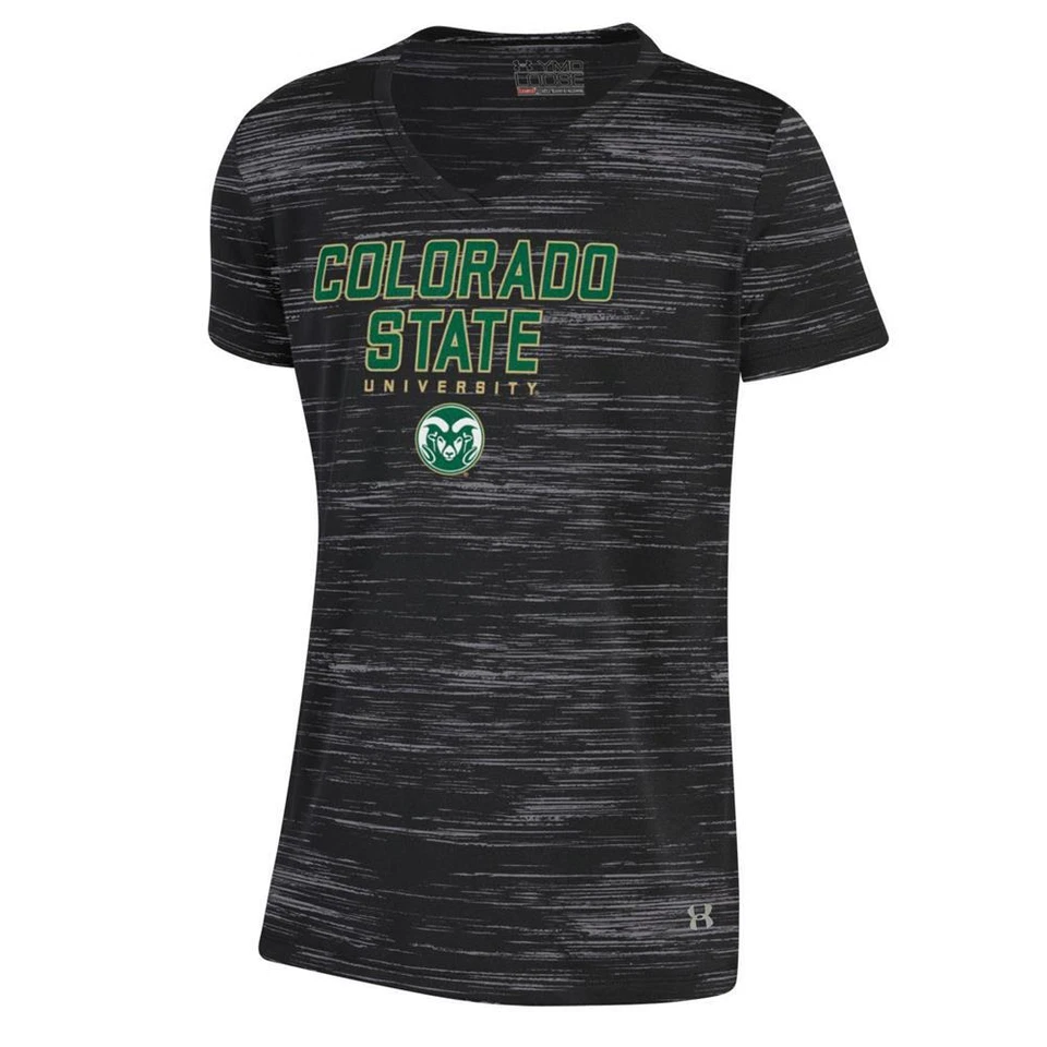 Girls Colorado State Rams Under Armour Shimmer V Tee - Image 1 of 1