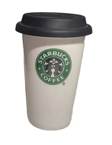 2010 Starbucks Coffee Old Logo Double Wall Ceramic Travel Cup Tumbler Mug 12 oz - Picture 1 of 5