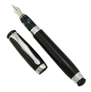 Pluma estilográfica Duke Mentor pluma mediana con convertidor de tinta - negra y clip serpiente - Imagen 1 de 8