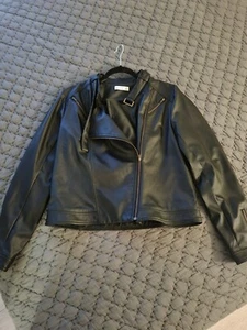 Ruby Sees All Women Leather Jacket Biker Black Size 14 - Picture 1 of 4