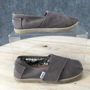Toms Shoes Toddler 11 Slip On Flats Gray Fabric Comfort Round Toe Classic Logo - Picture 1 of 15