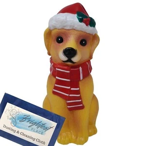 Mini Welpe Blasform Tischplatte beleuchtet Vintage Stil Weihnachten Nikolausmütze 11 Zoll - Bild 1 von 6