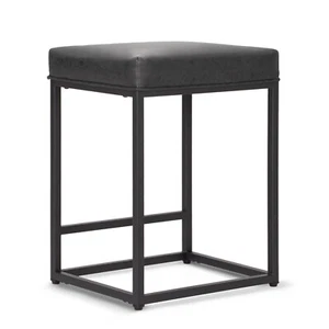 24 inch Bar Stool Upholstered Counter Height Backles Kitchen Island Dining Chair - Picture 1 of 8