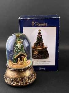 Globo de nieve vintage Fontanini iluminado musical brillo cúpula belén tamaño 8" - Imagen 1 de 15