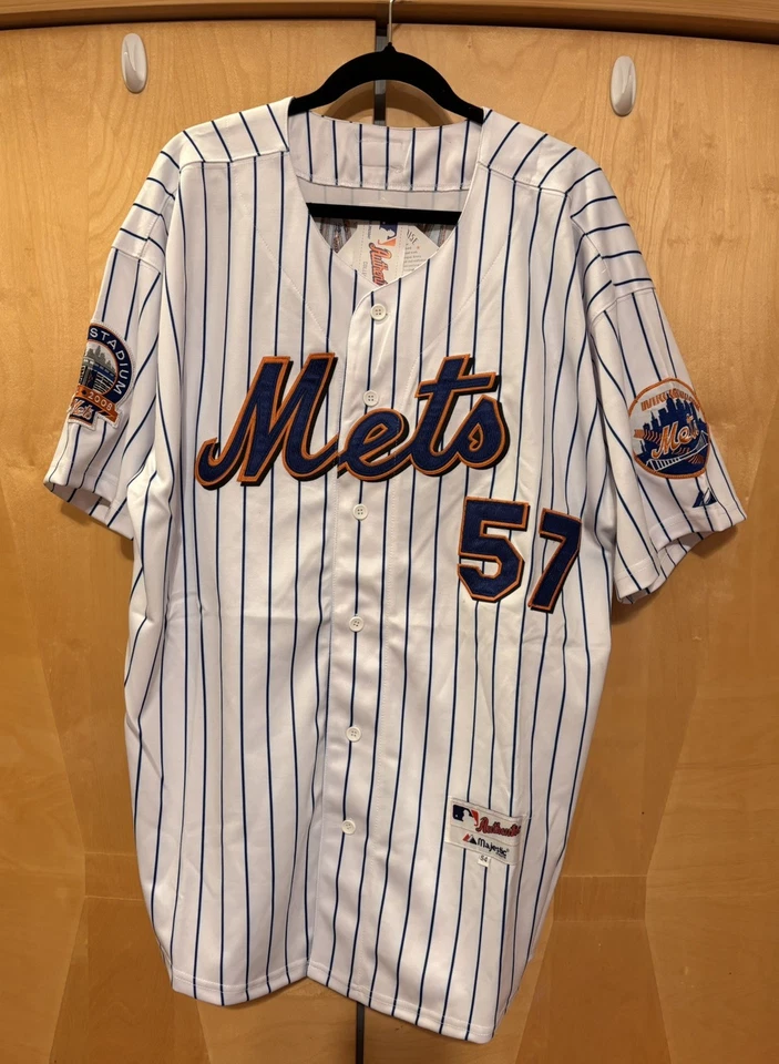 Camiseta local 100 % auténtica 2008 Majestic New York Mets Johan Santana talla 54 2XL Foto 1 de 4