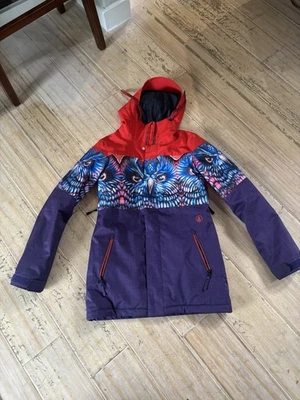 Volcom Omega Goretex Recco Multicolor Shell Jacket Size Small Long Eagle Pattern - Image 1 of 4