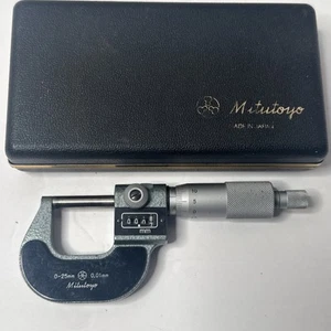 Mitutoyo No.193-101 Digit Outside Micrometer Ratchet Stop 0-25mm Range 0.01mm - Picture 1 of 6