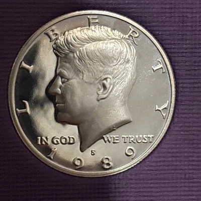 1989 S PROOF KENNEDY HALF DOLLAR FROM PROOF SET WITH FREE SHIPPING - Image 1 of 2