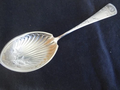 Cuchara de servir de plata de ley Gorham Jac Rose 1885 Foto 1 de 4