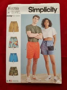 Pantalones Cortos Simplicity con Cordón Bolsillo Patrón R11798 Talla XS-XXL Envío Gratis - Imagen 1 de 2