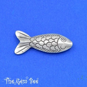 12.5mm x 29mm 925 HillTribe Silver handmade Salmon fish beads (1) - Picture 1 of 7