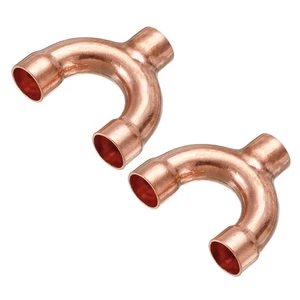 2 Stück T-Stück Y Form Kupfer Fitting Schweißverbindung geteilt 12,7 mm oder 1/2 Zoll Innendurchmesser - Bild 1 von 4