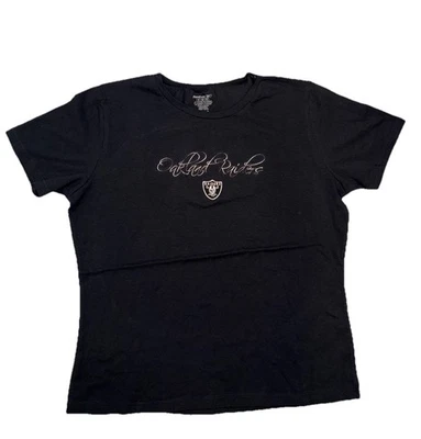 BLUSA BONECA BEBÊ FEMININA BORDADA Oakland Raiders REEBOK CAMISETA NOVA COM ETIQUETAS Tamanho XL - Imagem 1 de 4