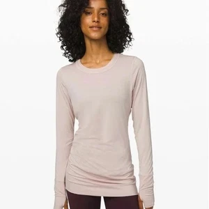 Lululemon Rule The Day Long Sleeve Size Medium Light Pink Womens - Picture 1 of 6