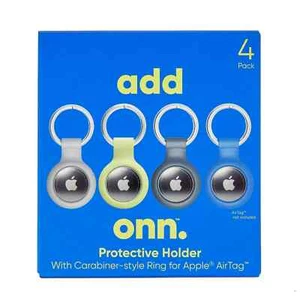 ONN Apple Airtag Schutz Halter mit Karabiner Ring 4er-Pack mehrfarbig NEU - Bild 1 von 4